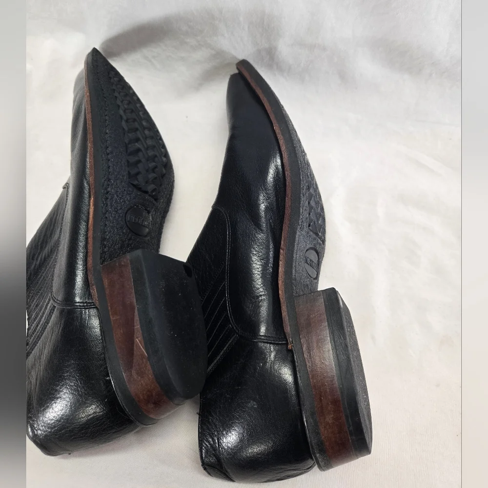 Tony Murga Size 11D Black Leather Custom Handmade Ankle Boots